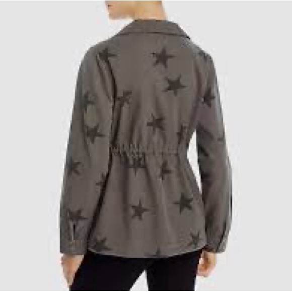 Aqua Star Print Utility Military Jacket - Picture 2 of 6